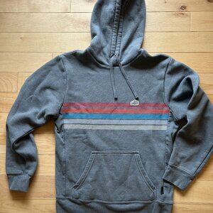 Unisex Gray Striped Patagonia Hoodie Men's Small Women's Medium